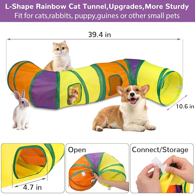 Retro Shaw 33Pcs Cat Toys with Tunnels, Interactive Kitten Toys - Image 3