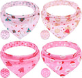 PAWCHIE Christmas Dog Bandanas 4 Pack, Reversible Dog Party Triangle Scarf Bibs by PAWCHIE