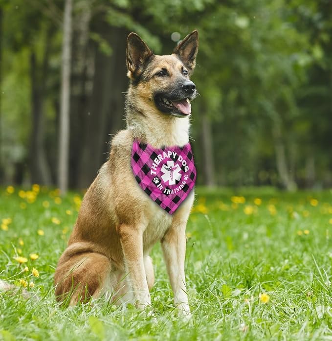 Dog Bandana, Therapy Dog Please Pet Me with, Dogs Scarf Classical Printing - Image 4