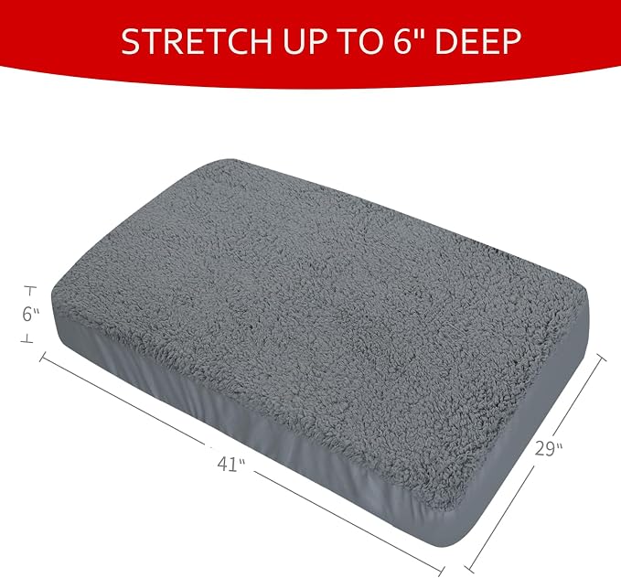 Dog Bed Covers 2 Pack Soft Plush Replacement Washable, Waterproof Pet Mattress - Image 6