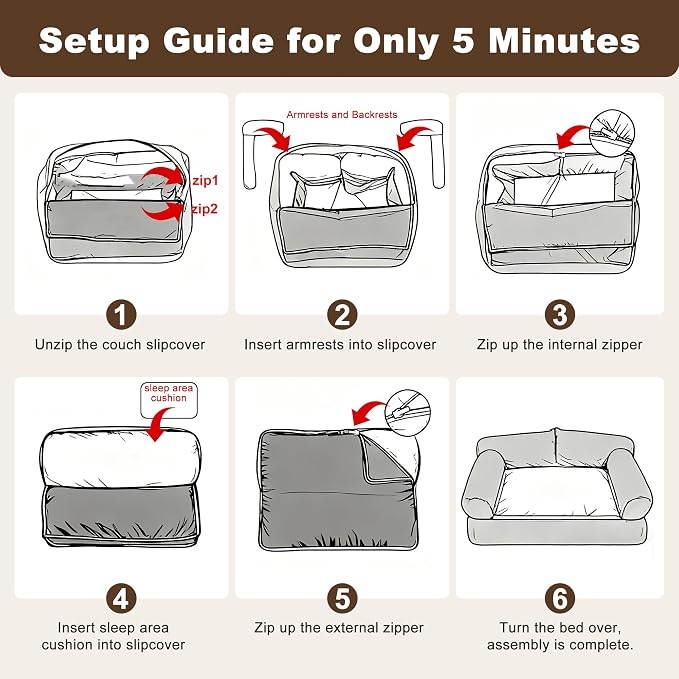 Cat Beds for Indoor Cats, Cat Couch Bed, Cute Cats Sofas for Pets, Small Dog - Image 8