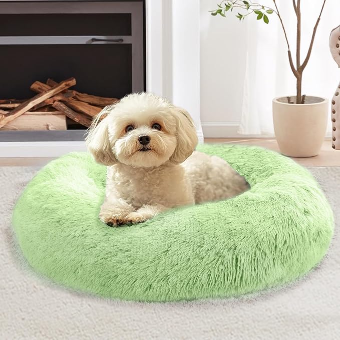JOLLYVOGUE Calming Dog Bed Medium Size Dog, Anti-Anxiety Donut Medium Pet Bed by JOLLYVOGUE