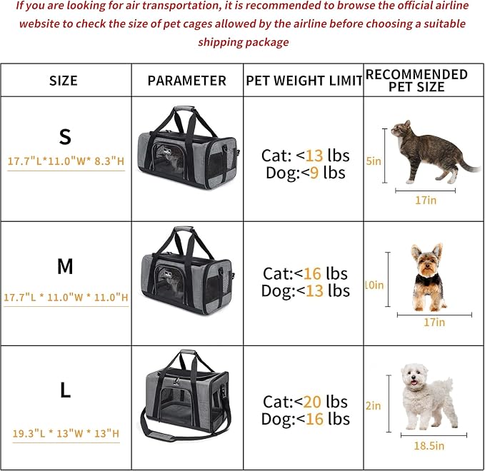 TSA Approved Pet Carrier for Small Cats Dogs, Travel Bag - Image 4
