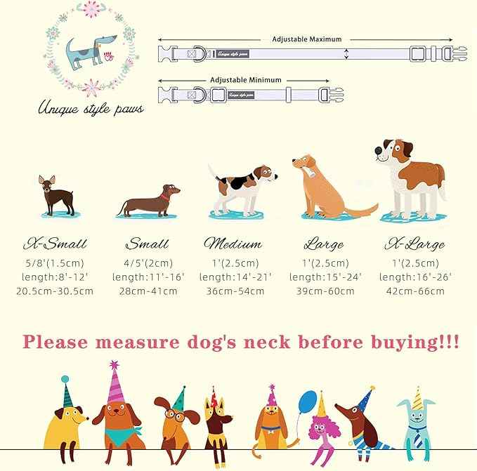 Unique style paws Dog Collar Plastic Buckle