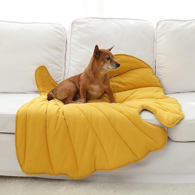 50x45 Inch Leaf Shaped Cotton Dog Blanket, Extra Large Pet Blanket - Image 2