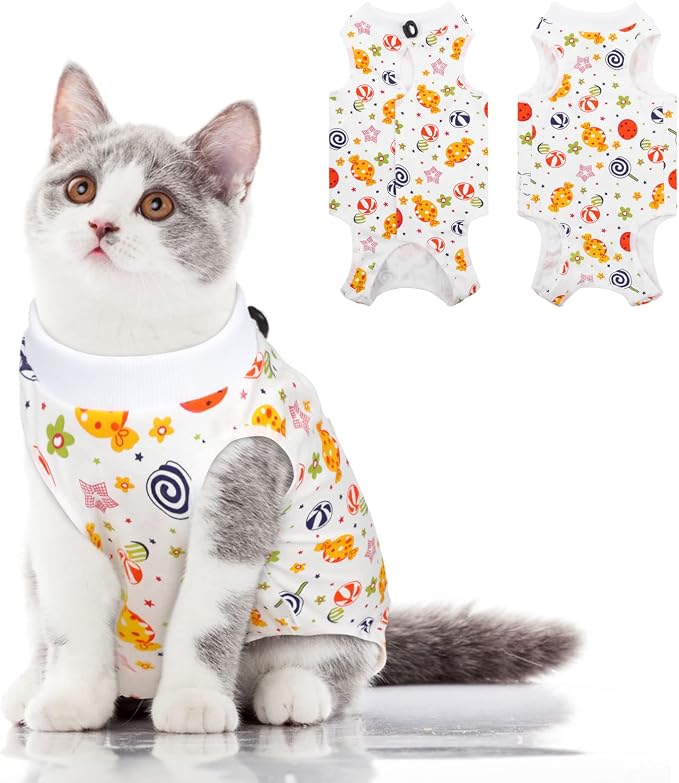 SUNFURA Cat Recovery Suit, Kitten Surgical Full Bodysuit by SUNFURA