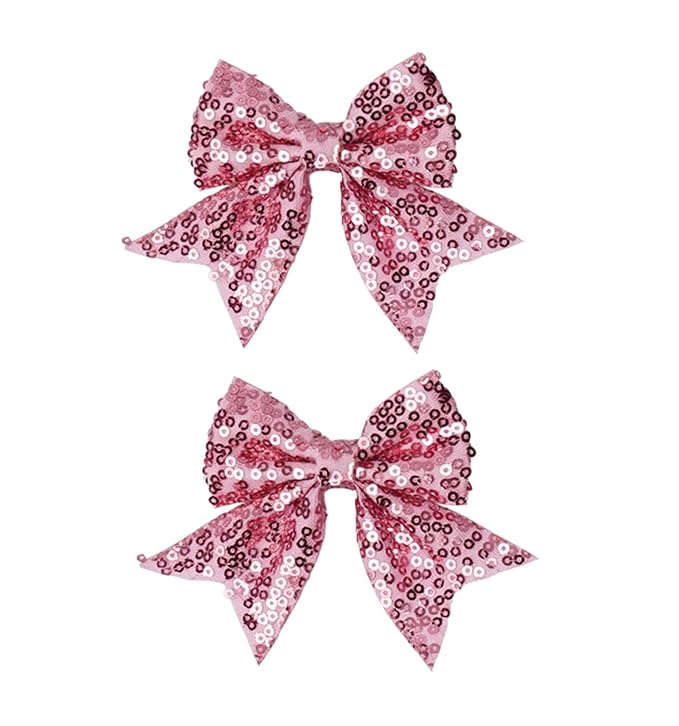 3-inch Sequined Bow Hair Clips For Baby Girls, Kids and Young Women Birthday by Koolgil