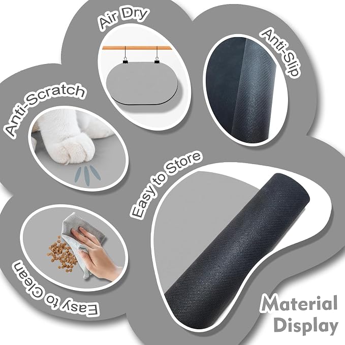 Dog Food Mat 20''x12'', Small Pet Feeding Mat, Non-Slip Rubber Pet Food Mat - Image 3