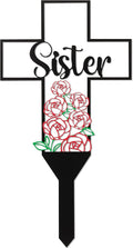 BUoonyer Sister Memorial Graves Markers Cemetery Decorations, Metal Cross by BUyooner