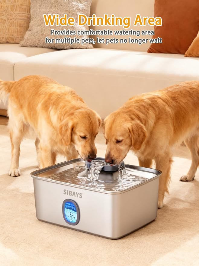 SIBAYS 4Gal/15L Large Dog Water Fountain, Stainless Steel Pet Fountain - Image 7