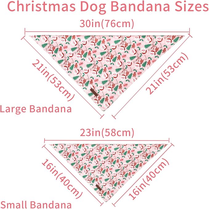Christmas Dog Bandana–Christmas Red & Green Plaid Triangle Scarf - Image 6
