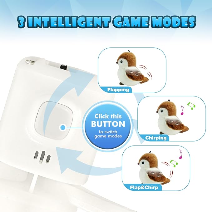 Cat Toys, Flapping Wings Sparrow, No Flying, Chirping Bird Interactive Catnip - Image 4