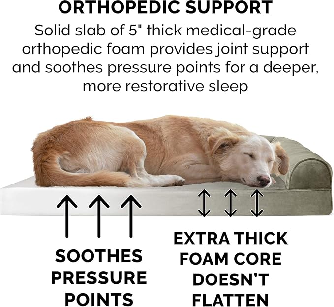 Furhaven Orthopedic Dog Bed for Large Dogs w/ Removable Bolsters & Washable - Image 5