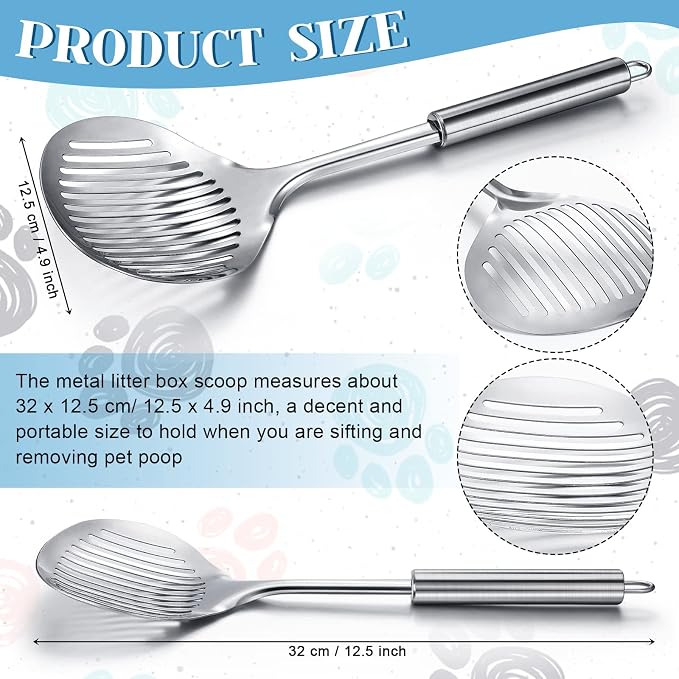 Meanplan 2 Pcs Cat Metal Litter Scoop Litter Scoop, Cat Accessories Scooper - Image 2