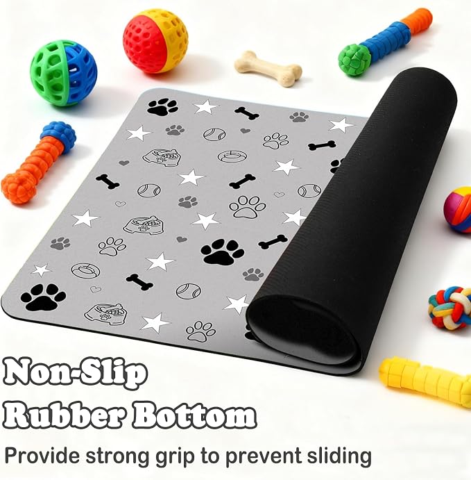 Dog Food Mat for Pet Cat Food Mat, Non-Slip Cat Pet Feeding Mats for Floor - Image 5