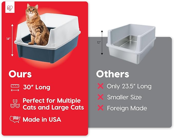 IRIS USA XX-Large Cat Litter Box, Open Top Extra Large Litter Box - Image 6