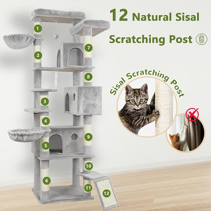 84.6" Multi-Level Tall Cat Tree Tower - Image 2