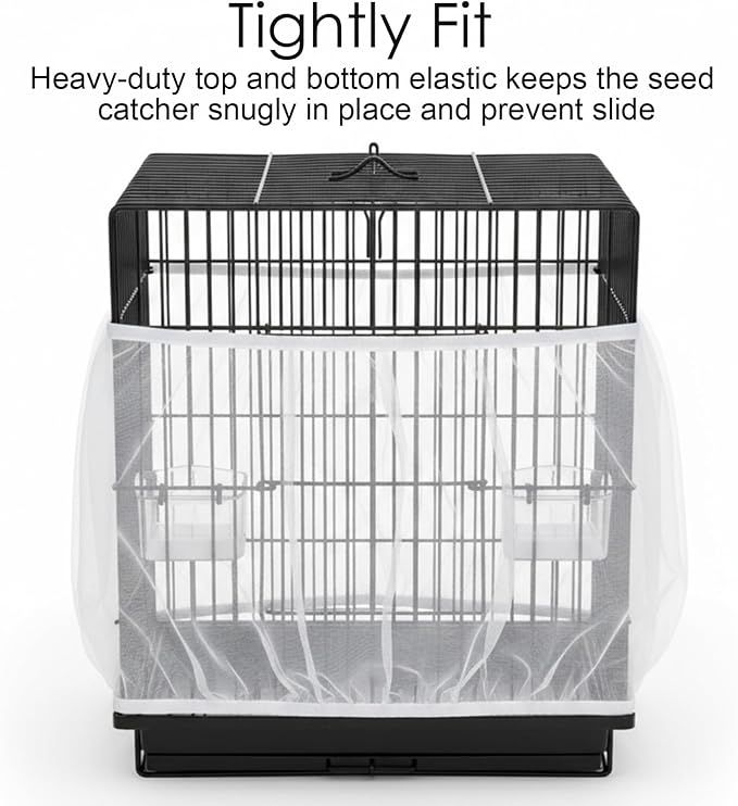 Bird Cage Seed Catcher, Universal Adjustable Birds Cages Cover Net Liner - Image 7