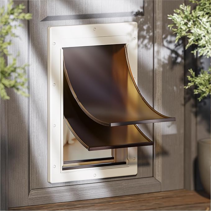 Never Rust Dog Door with Durable Plastic Frame, Large Doggy Door by PETCOMING
