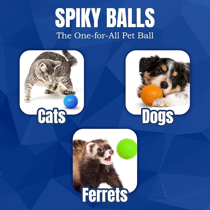 Meric CoCoo 3-Pack Squeaky Dog & Ferret Ball Toys, Massage Teeth and Gums - Image 5