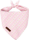Lionet Paws Spring Daisy Dog Bandana Washable Cotton Handkerchief Scarf by lionetpaws