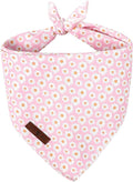 Lionet Paws Spring Daisy Dog Bandana Washable Cotton Handkerchief Scarf by lionetpaws