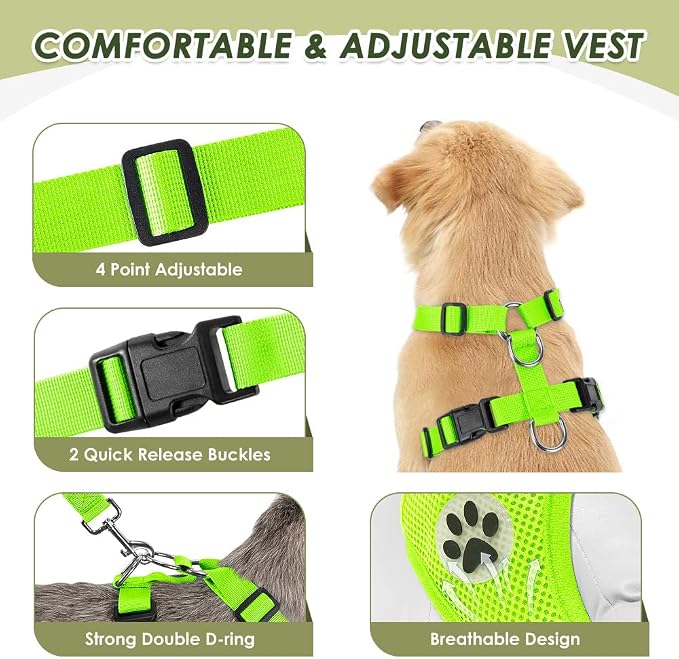 SlowTon Dog Seat Belt Harness for Car, Dog Car Harness Adjustable Mesh - Image 5