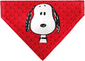 Peanuts Pet Bandana Peanuts Snoopy Face and Profile Pose Reds Slip On Collar by Buckle-Down