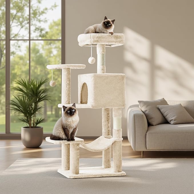 Sweetcrispy 44 Inch Cat Tree Tower, Cat Climbing Tower - Image 8