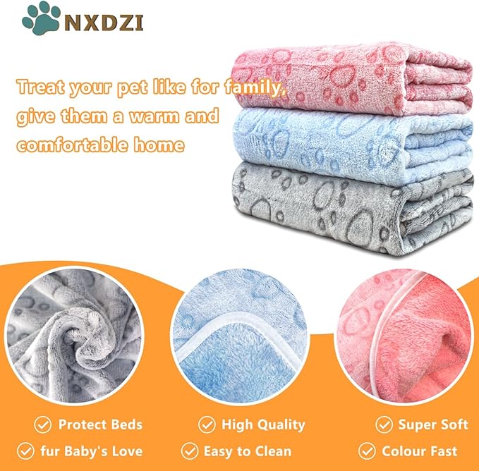 Dog Blankets for Medium Large Dogs, 3 Pack Washable 41" x 31", Fuzzy Soft Puppy - Image 2