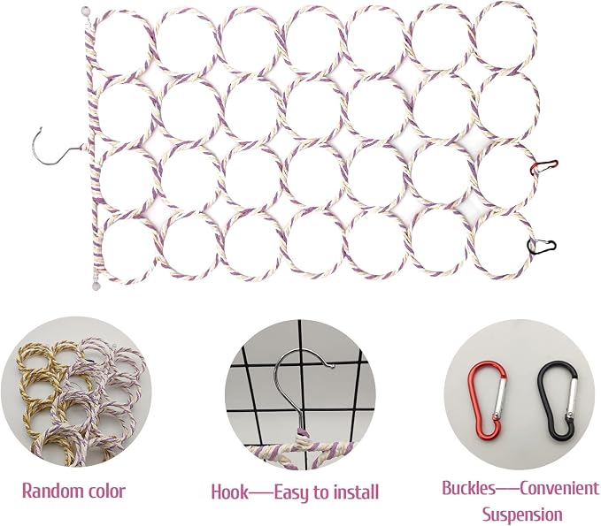 BNOSDM 3 Packs Bird Hemp Rope Net Swing Climbing Rope Net - Image 4