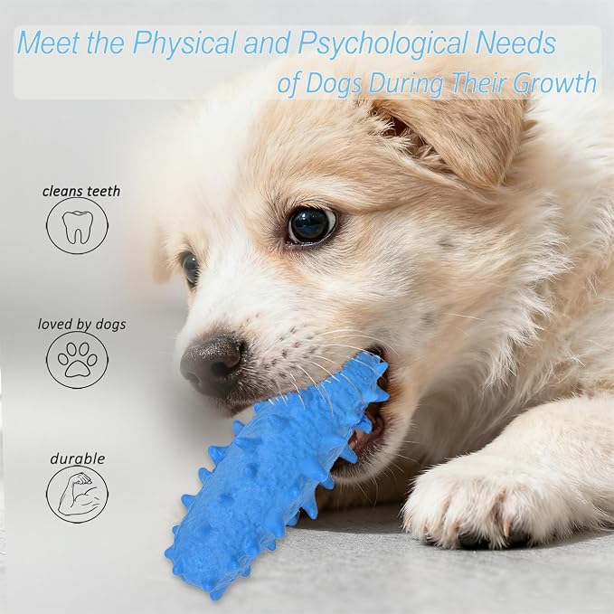 2 Pack Dog Toys for Aggressive Chewers, Tough Puppy Chew Toys Teething Bone for - Image 2