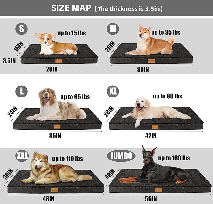 Patas Lague Orthopedic XL Dog Bed Large Sized Dog 42''X28'', Soft Waterproof - Image 5