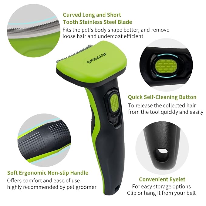 Upgraded Pet Self Cleaning Curved Deshedding Tool, Effectively Reduces Shedding - Image 4