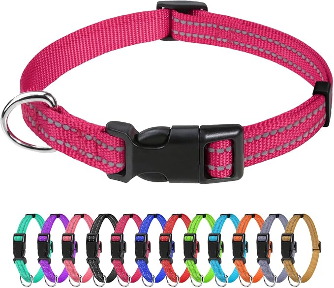 TagME Reflective Nylon Dog Collars, Adjustable Classic Pet Collar by TagME