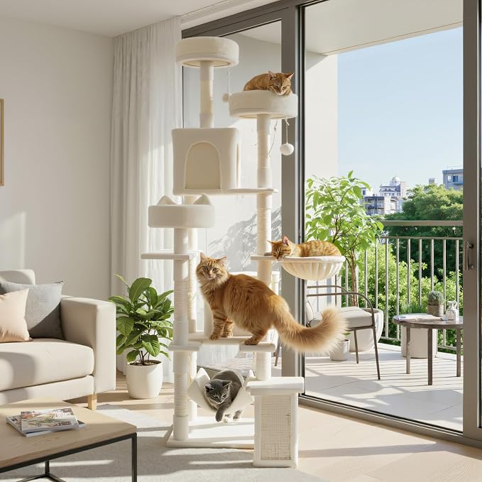 DUMOS Tall Cat Tree 75 Inch, Large Multi-Level Cat Tree Tower - Image 6