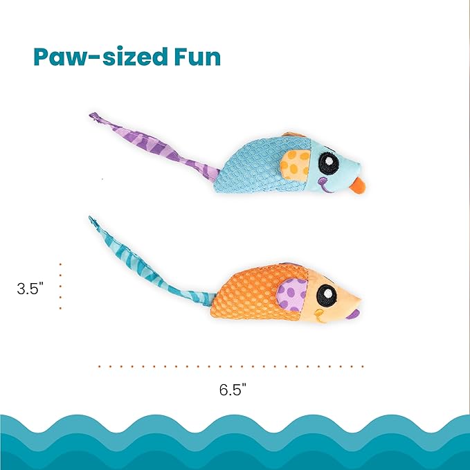 Catstages Catnip Chew Mice 2 Pack– Interactive Dental Cat Chew Toy that Helps - Image 5