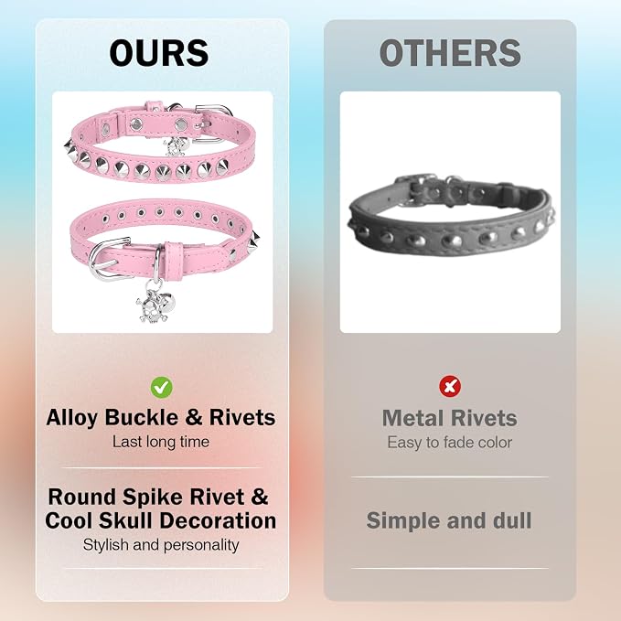 Leather Cat Collars for Boy Girl Cats - Image 4