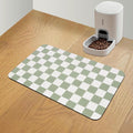 Checkered Dog Food Mat, Absorbent Leak-Proof Pet Feeding Mat, Quick Dry Cat by CooRug