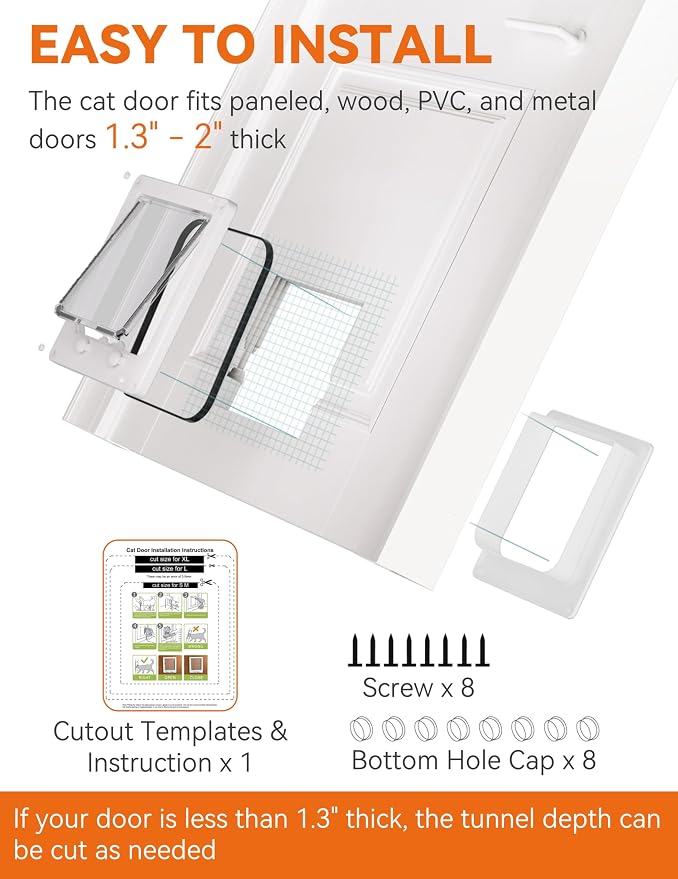 LIBBEPET Cat Door Interior Door, Indoor Cat Doors, Large Pet Doors - Image 6