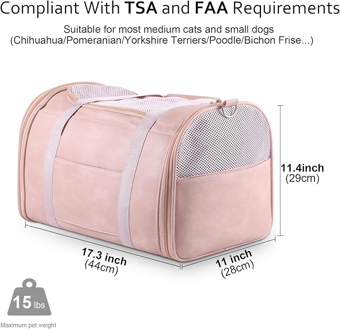 Fashion Leather Dog Carrier Cat Carrier Airline Approved Pet Carrier - Image 2