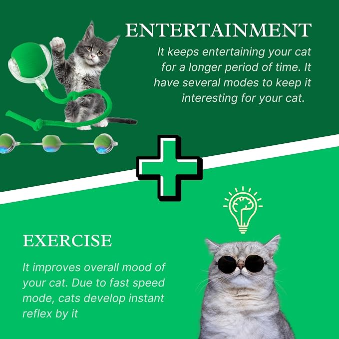 Speedy Tail 2.0 Cat Toy, 360°Automatic Rolling Ball, Smart Interactive Cat Toy - Image 5