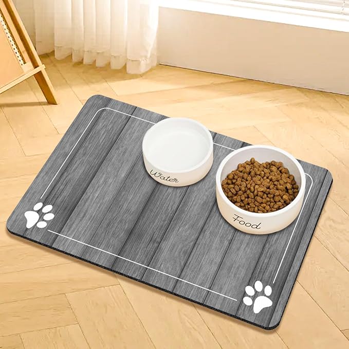 Food and Water Bowl Mat for Dog Cat, 20 x 12 inches Waterproof Non-Slip by Unknown