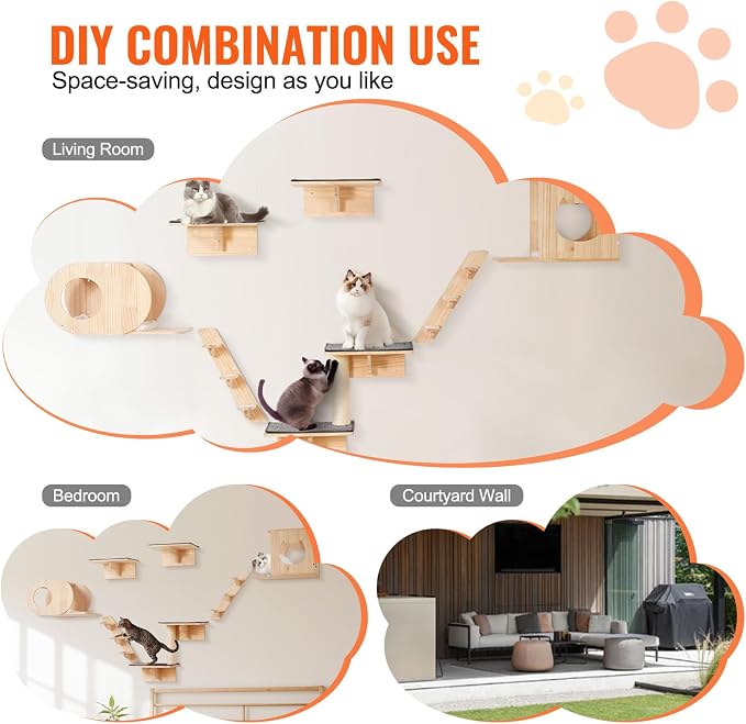 VEVOR Wall Mounted Cat Shelves and Perches - Image 7