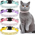 Weewooday 4 Pieces Rhinestones Cat Collars Breakaway Cat Collar by Weewooday