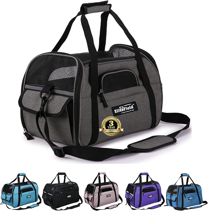 EliteField Soft Pet Carrier Soft Sided Dog Puppy Cat Carrier Travel Bag by EliteField