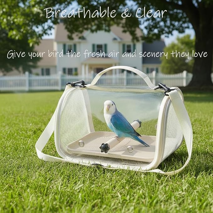 Hands Free Small Pet Cage with Breathable Mesh Windows Parrot Backpack - Image 7