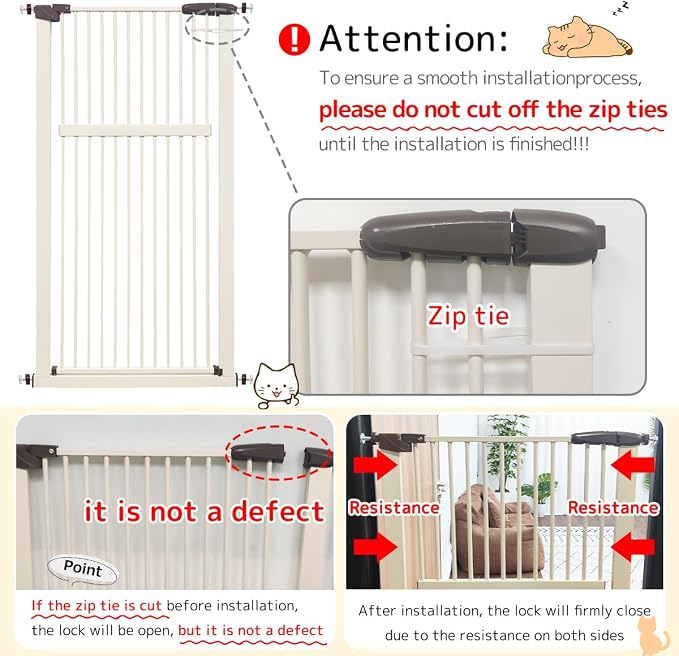 Lumizone Extra Tall Pet Gate 55.12" High Pressure Mounted 34.06"-38.38" Extra - Image 9