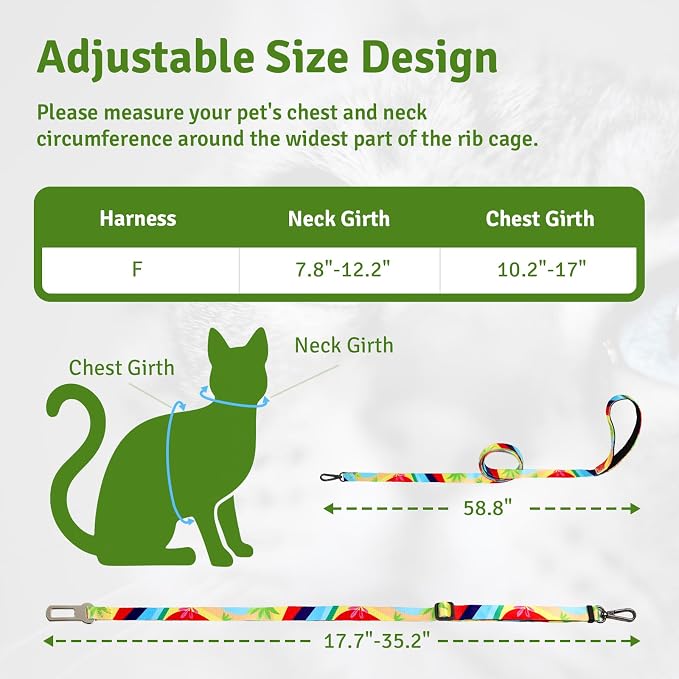 Cat Harness and Leash Set, Anti Escape Adjustable Cat Leash, Comfortable Soft - Image 6