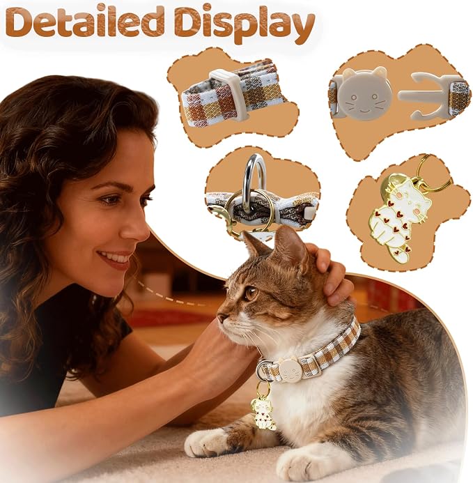 Elegant little tail 2 Pack Cat Collar- Fall Cat Collars Breakaway - Image 3